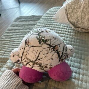 Camouflage Plush Turtle with Pink Accents